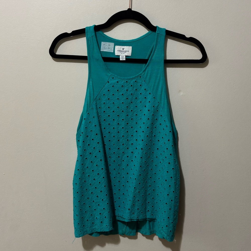 American Eagle Outfitters Teal Tank Top